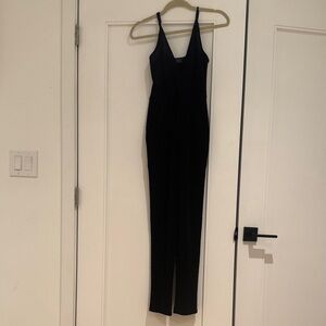 Astr Black Textured Jumpsuit
